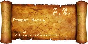 Pomper Netta névjegykártya